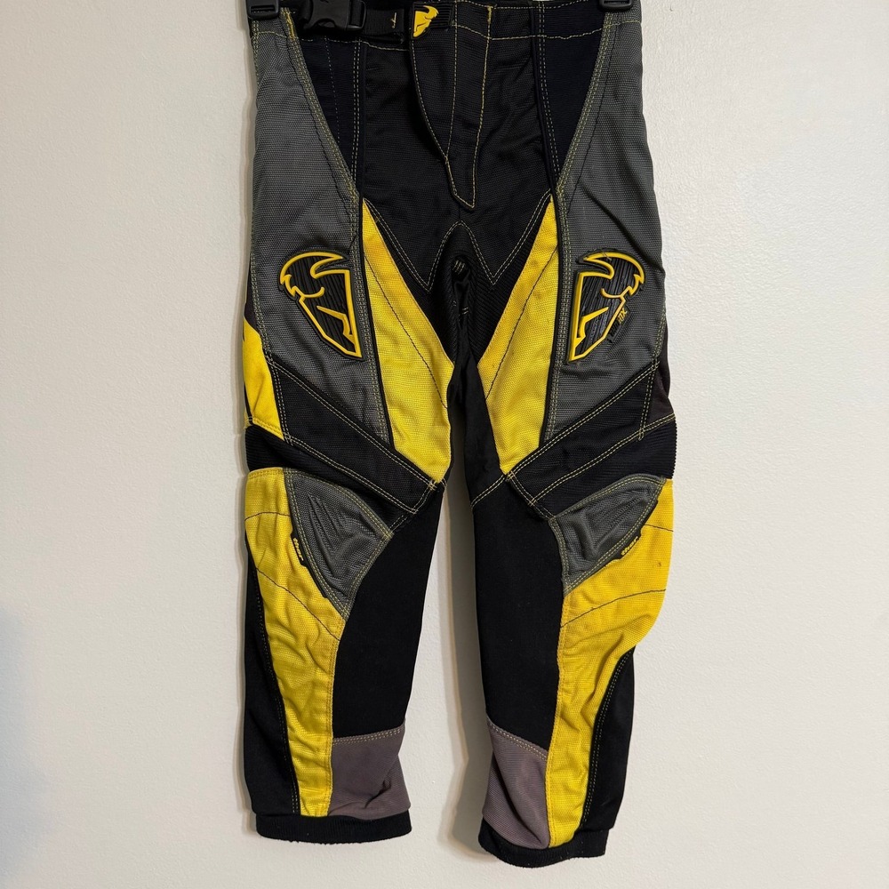 Thor Phase Motocross Pants Kids Size 22 Black Yellow Style 1210 Riding Gear
